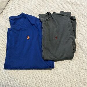 Two men’s polo v-neck shirts